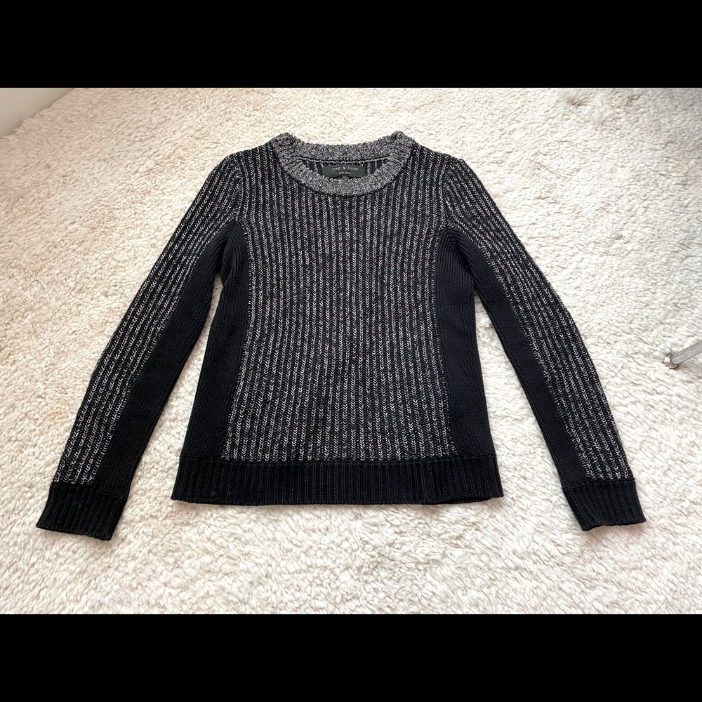 Rag & Bone Grey & Black Marled Sweater